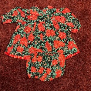 Floral Kids Matching Set - Red and Green